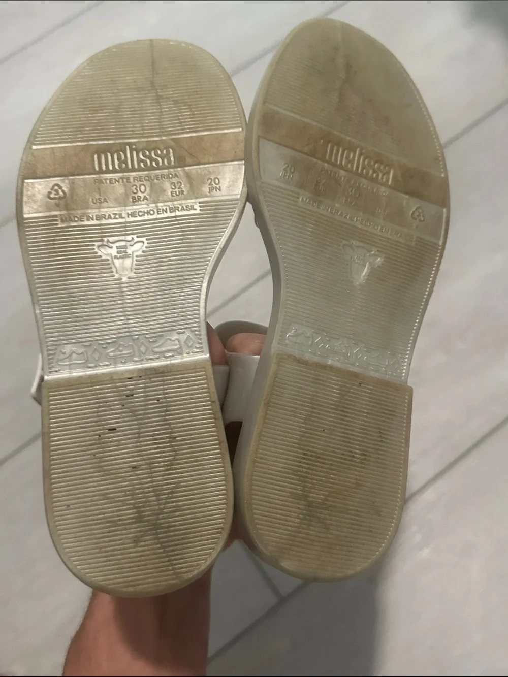 Mini Melissa Cream Girls Butterfly Sandals with Metallic Detail